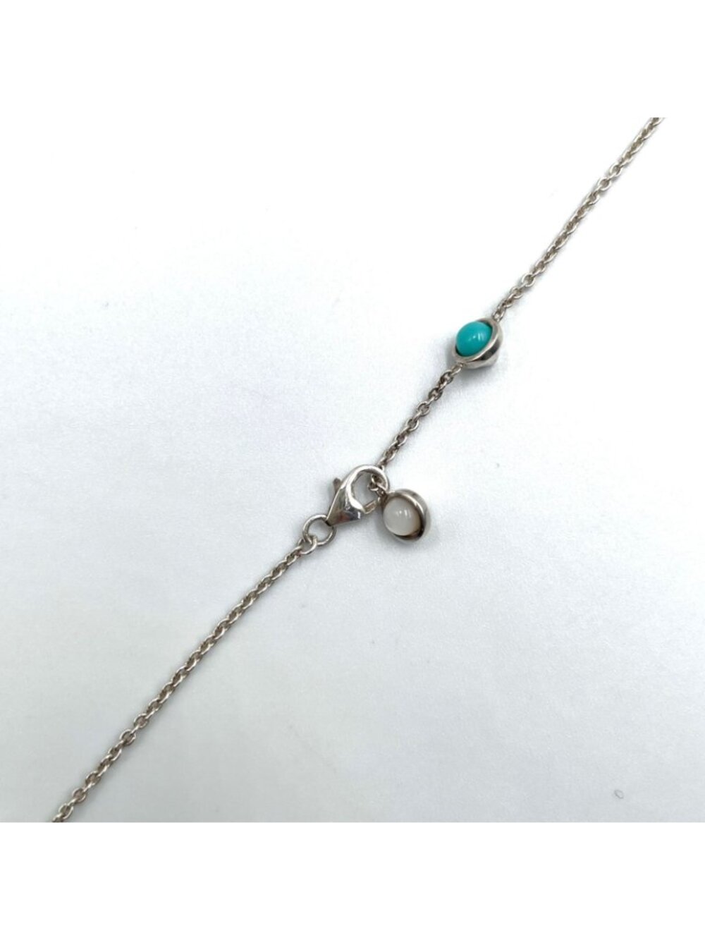 Gucci Double Mother of Pearl Resin Silver Turquoise Blue White Necklace - Picture 7 of 12